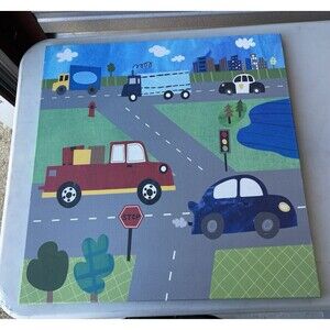 Oopsy Daisy Fine Art For Kids Canvas Print Transportation Busy Roads Car 21"x21"